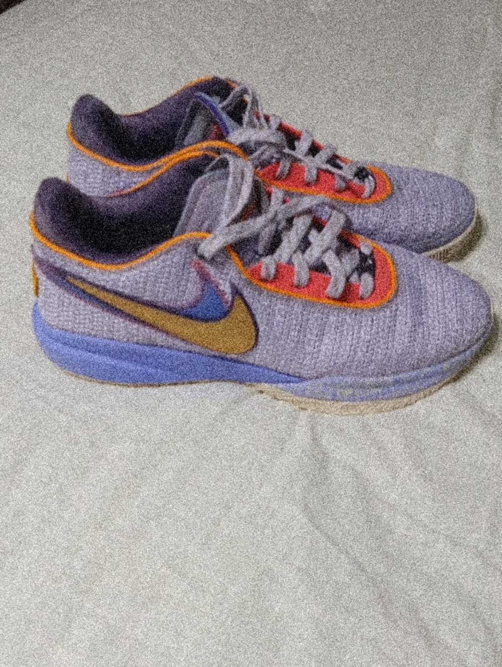 Nike Lebron Pink Diamond Collection Lavender and Gold Athletic Sneakers